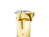 Yellow gold Pear Solitaire Tension Set Diamond Ring with Wide Band_42