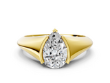 Yellow gold Pear Solitaire Tension Set Diamond Ring_20