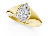 Yellow gold Pear Solitaire Tension Set Diamond Ring_21