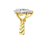Yellow gold Pear Solitaire Twist Band Ring with Four-Prong Setting_73