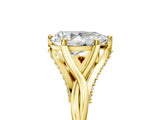 Yellow gold Pear Solitaire Twist Band Six-Prong Setting 5