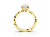 Yellow gold Pear Solitaire Twist Band with Pavé Accents and Four-Prong Setting_25