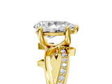 Yellow gold Pear Solitaire Twist Band with Pavé Accents and Four-Prong Setting_27