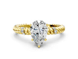 Yellow gold Pear Solitaire Twisted Band Prong Set Engagement Ring_70
