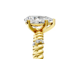 Yellow gold Pear Solitaire Twisted Band Prong Set Engagement Ring_75