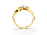 Yellow gold Pear Solitaire Twisted Band Scroll Prong Ring_6