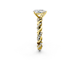 Yellow gold Pear Solitaire Twisted Band with Pavé Accents and Four-Prong Setting_28