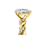Yellow gold Pear Solitaire Twisted Band with Pavé Accents and Four-Prong Setting_31