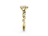 Yellow gold Pear Solitaire Twisted Band with Prong Setting 2