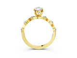 Yellow gold Pear Solitaire Twisted Band with Prong Setting 3