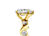 Yellow gold Pear Solitaire Twisted Band with Prong Setting 5