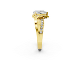 Yellow gold Pear Solitaire Twisted Band with Prong Setting_21