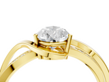 Yellow gold Pear Solitaire Twisted Band with Prong Setting_23
