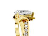 Yellow gold Pear Solitaire Twisted Band with Prong Setting_24