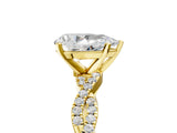 Yellow gold Pear Solitaire Twisted Pave Band with Four-Prong Setting_13