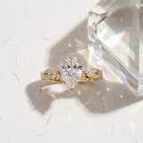 Yellow gold Pear Solitaire Twisted Pave Band with Four-Prong Setting_16