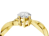 Yellow gold Pear Solitaire Twisted Pave Diamond Ring with Four-Prong Setting_84