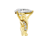 Yellow gold Pear Solitaire Vine Band with Milgrain Prong Setting_14
