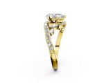 Yellow gold Pear Solitaire with Pavé Twist Band and Four-Prong Setting_65
