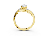 Yellow gold Pear Solitaire with Pavé Twist Band and Four-Prong Setting_66