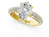 Yellow gold Pear Solitaire with Pave Band and Four-Prong Setting_21