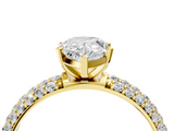 Yellow gold Pear Solitaire with Pave Band and Four-Prong Setting_24