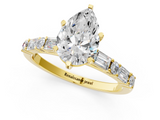 Yellow gold Pear Solitaire with Side Baguettes and Channel Set Band_70