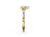 Yellow gold Pear Solitaire with Side Baguettes and Channel Set Band_71