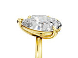 Yellow gold Pear and Cushion Toi Moi Ring with Prong Setting and Plain Band 5