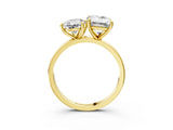 Yellow gold Pear and Emerald Cut Toi Moi Ring with Prong Setting_70