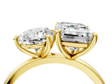 Yellow gold Pear and Emerald Cut Toi Moi Ring with Prong Setting_71