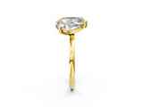 Yellow gold Pear and Emerald Toi Moi Ring with Prong Setting and Plain Band_38