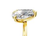 Yellow gold Pear and Emerald Toi Moi Ring with Prong Setting and Plain Band_41