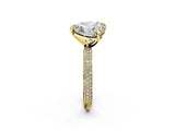 Yellow gold Pear and Heart Toi Moi Ring with Prong Setting and Micro Pave Band 4