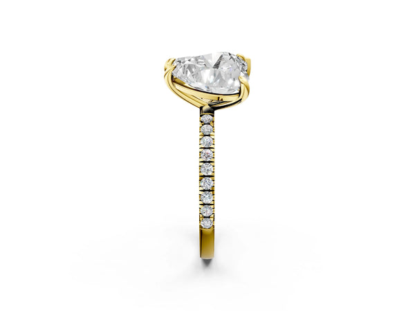 Yellow Gold Pear-Shaped and Heart Laboratory-Grown Diamond Toi et Moi Engagement Ring