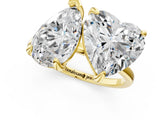 Yellow gold Pear and Heart Toi Moi Ring with Prong Setting and Plain Band 1