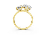 Yellow gold Pear and Heart Toi Moi Ring with Prong Setting and Plain Band 3