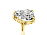 Yellow gold Pear and Heart Toi Moi Ring with Prong Setting and Plain Band 5