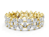 Yellow gold Pear and Marquise Diamond Floral Promise Ring