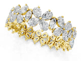 Yellow gold Pear and Marquise Diamond Floral Promise Ring_1