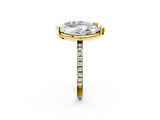 Yellow gold Pear and Marquise Toi Moi Ring with Prong Setting and Micro Pave Band 2