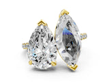 Yellow gold Pear and Marquise Toi Moi Ring with Prong Setting and Micro Pave Band