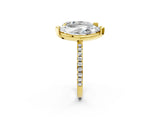 Yellow gold Pear and Marquise Toi Moi Ring with Prong Setting and Pave Band_59
