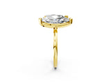 Yellow gold Pear and Marquise Toi Moi Ring with Prong Setting and Plain Band 2