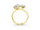 Yellow gold Pear and Marquise Toi Moi Ring with Prong Setting and Plain Band 3