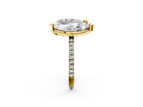 Yellow gold Pear and Princess Toi Moi Ring with Prong Setting and Micro Pave Band 2