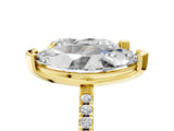 Yellow gold Pear and Princess Toi Moi Ring with Prong Setting and Micro Pave Band 5