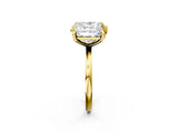 Yellow gold Pear and Princess Toi Moi Ring with Prong Setting and Plain Band 2
