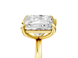 Yellow gold Pear and Princess Toi Moi Ring with Prong Setting and Plain Band 5