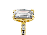 Yellow gold Pear and Radiant Toi Moi Ring with Prong Setting and Pave Band_22